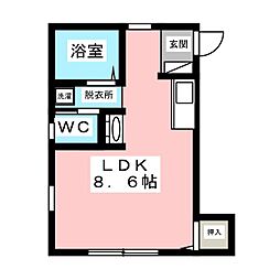 アドバンスK中山 ワンルームの間取図画像