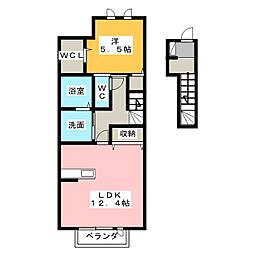 エムグランデA 1LDKの間取図画像