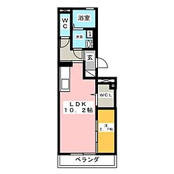アンセム ワンルームの間取図画像