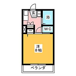 ラ・メゾン 1Kの間取図画像
