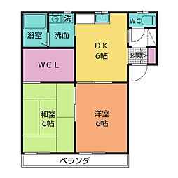 マイライフ東栄 2DKの間取図画像