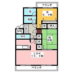 ブルーベル 2LDKの間取図画像