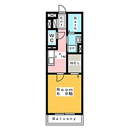 グランメゾン知立 1Kの間取図画像