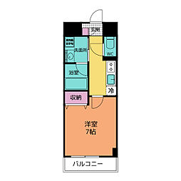 メイプル高横須賀 8階1Kの間取り