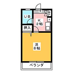 ハイツカキハタ 1Kの間取図画像
