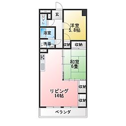 ルーセント向ィ山 2LDKの間取図画像