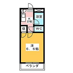 アーバン徳兵衛 1Kの間取図画像