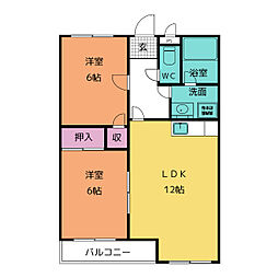グラン・シャリオ 2LDKの間取図画像