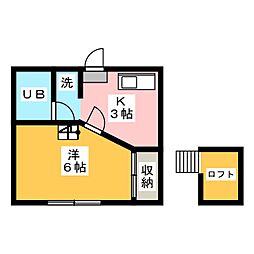 ヴェールミリュウ 1Kの間取図画像