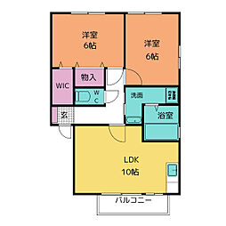 コーポ・幸1B棟 2LDKの間取図画像