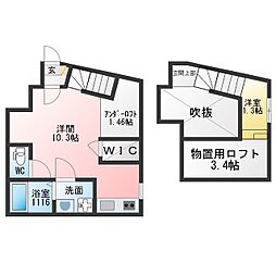 RadIAnce大府II ワンルームの間取図画像