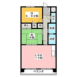 フレイヤ 2LDKの間取図画像