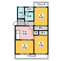 エスペランサヒルズ 3DKの間取図画像