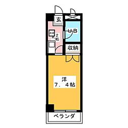 ピュア東海 1Kの間取図画像