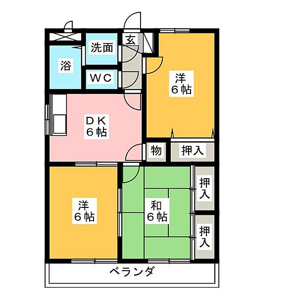 Ｎｉｃｅｌｙ　ＩＴＯ ｜愛知県知多市にしの台２丁目(賃貸マンション3DK・3階・56.85㎡)の写真 その2