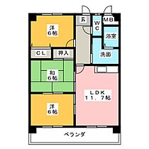 カサ・フェリスIII  ｜ 愛知県知多市大草字中道筋（賃貸マンション3LDK・1階・66.43㎡） その2