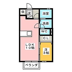 風見鶏 1LDKの間取図画像