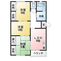 メゾン新美 3LDKの間取図画像