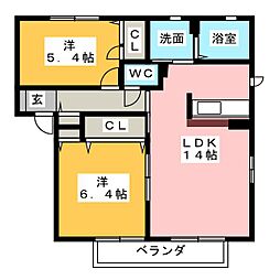 凪B 2LDKの間取図画像