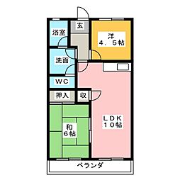 ファミール新海 2LDKの間取図画像