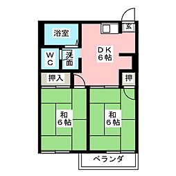 フレグランス多屋 2DKの間取図画像