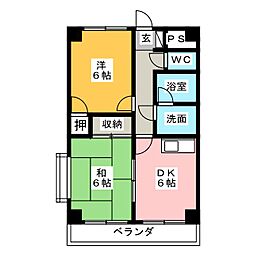 フローレンスA・H 2DKの間取図画像