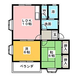 ANハウス 2LDKの間取図画像