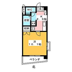 リュイールコンドウ 1Kの間取図画像