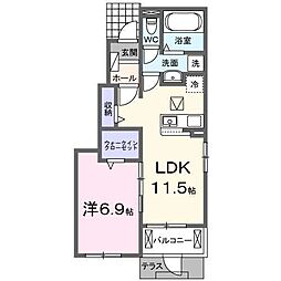 クレールA 1LDKの間取図画像