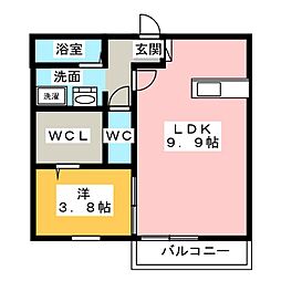 ラ・メール知多 1LDKの間取図画像