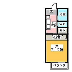 グレイスT・H 1Kの間取図画像
