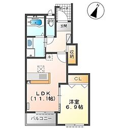 リラッサンテ 1LDKの間取図画像