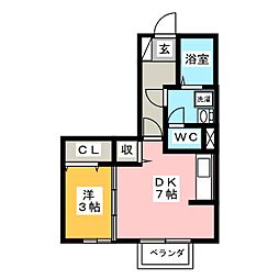 S・Tステラ1 1DKの間取図画像