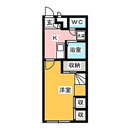 モンレーヴ常滑 1Kの間取図画像