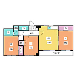 メゾンソレイユ 3LDKの間取図画像