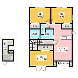 グラース 3LDKの間取図画像