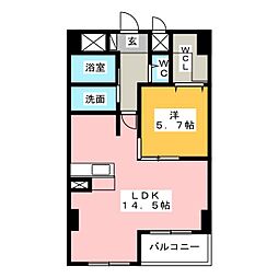 エルミタージュ 1LDKの間取図画像