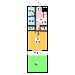 mamaisonHIRAKUTA 1Kの間取図画像
