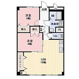グリーンシティ岩倉 2LDKの間取図画像