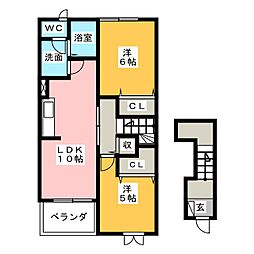 ドゥー・メゾンN 2LDKの間取図画像
