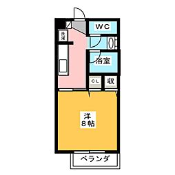 サープラスワンファンタジー 1Kの間取図画像
