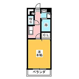 コンフォート第2岩倉 1Kの間取図画像
