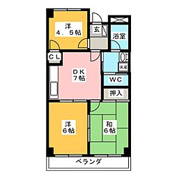 リンピアリリー 3DKの間取図画像