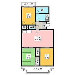 リバーサイド丹羽 3LDKの間取図画像