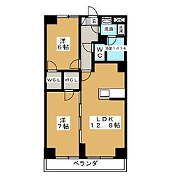 meLiV岩倉 1SLDKの間取図画像