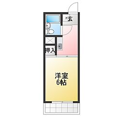ガーデンハイツA 1Kの間取図画像
