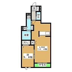 Stage2 1LDKの間取図画像