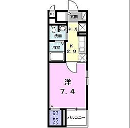 ステーションいこい 1Kの間取図画像