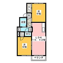 シャルムアマービレ 2LDKの間取図画像