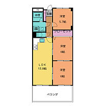 ゆたか台マンション  ｜ 愛知県豊明市三崎町ゆたか台（賃貸マンション3LDK・2階・68.55㎡） その2